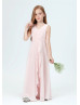 Blush Pink Pleated Chiffon Stunning Junior Bridesmaid Dress
